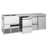 Bardisk PREMIUM - 2500x700 mm - 1 dør & 4 skuffer