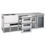 Bardisk PREMIUM - 2500x700 mm - 1 glassdør & 5 glassskuffer