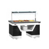 Buffetdisk varm BELFAST - 1600mm - med bain marie og hjul - for 4x GN 1/1