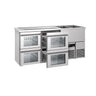 Bardisk PREMIUM - 1950x700 mm - 4 glassskuffer