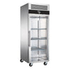 Bakerifryseskap i rustfritt stål PREMIUM - EN 600x800 - 612 l - -18 °C til -15 °C - med 1 glassdør - Umluftkjøling, LED-belysning, Lås, R290 - svart