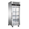 Bakerifryseskap i rustfritt stål PREMIUM - EN 600x800 - 612 l - -18 °C til -15 °C - med 1 glassdør - Umluftkjøling, LED-belysning, Lås, R290 - svart