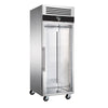Bakerifryseskap i rustfritt stål PREMIUM - EN 600x800 - 600 l - -18 °C til -15 °C - med 1 glassdør - Umluftkjøling, LED-belysning, R290 - svart