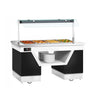 Buffettheke warm - 1670mm - für 4x GN 1/1 - mit Bain-Marie, Tellerablage & Rollen