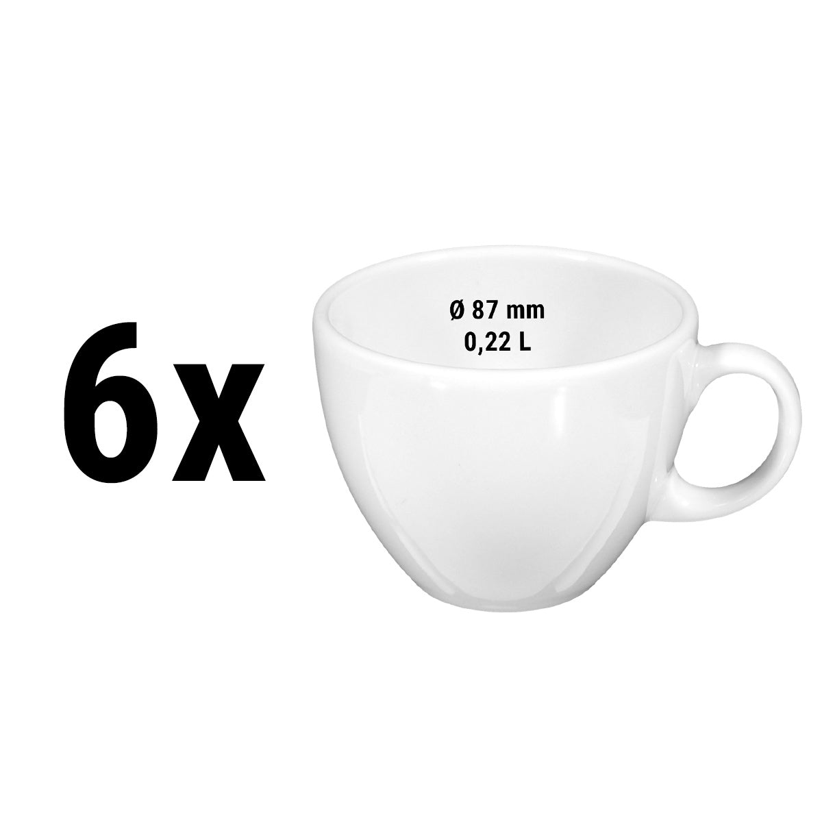 (6 Stykker) Seltmann Weiden - Cappuccino kopp - 0,22 Liter