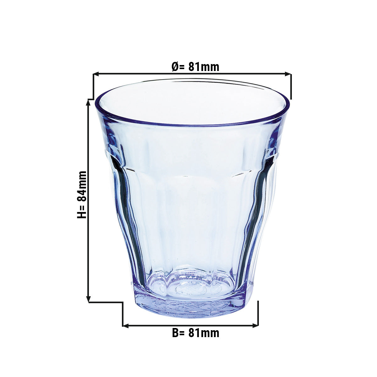 (6 stk.) Duralex All Purpose Drikkeglass - ISTANBUL - 220 ml - Blå-Transparent