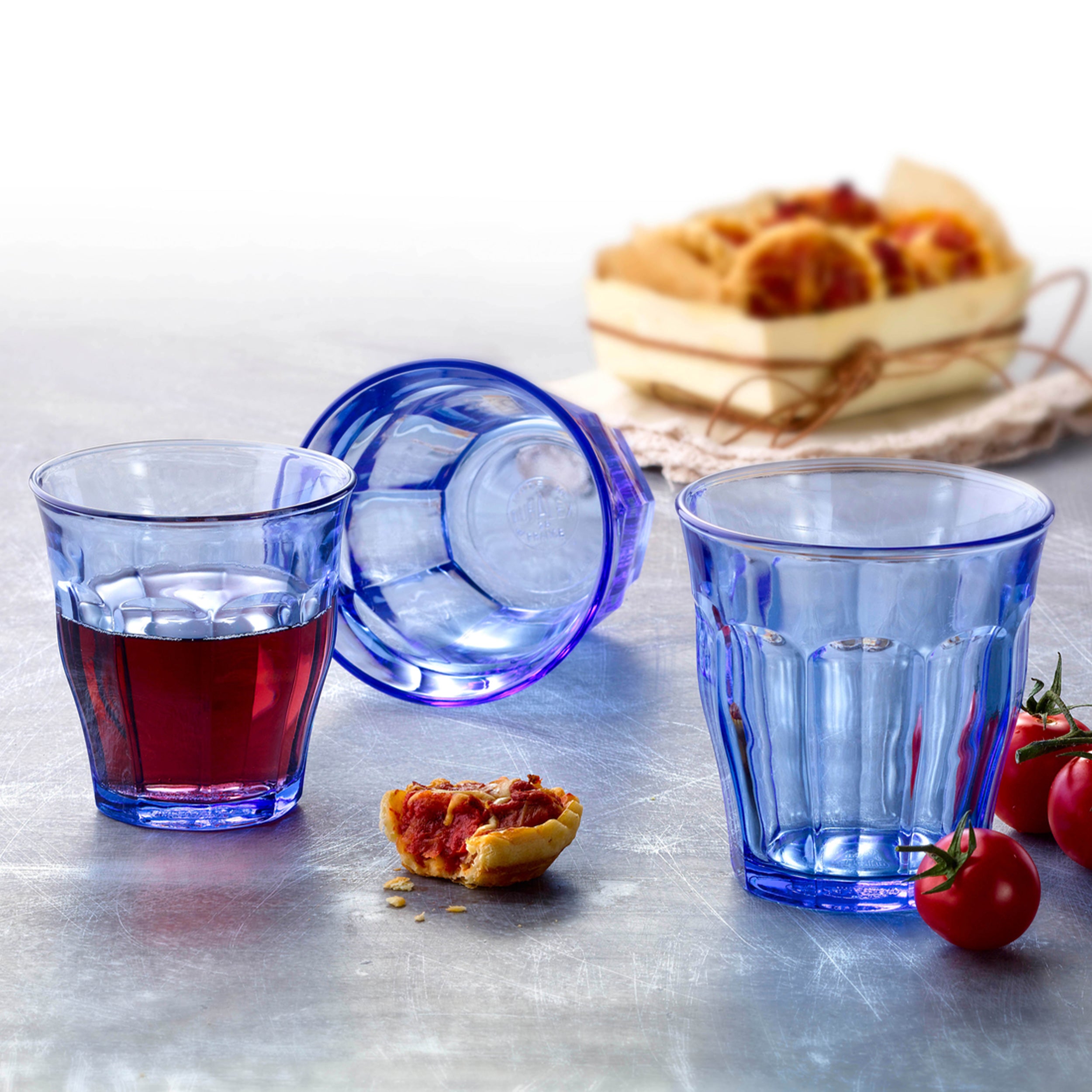 (12 stk.) Duralex All Purpose Drikkeglass - ISTANBUL - 220 ml - Blå-Transparent