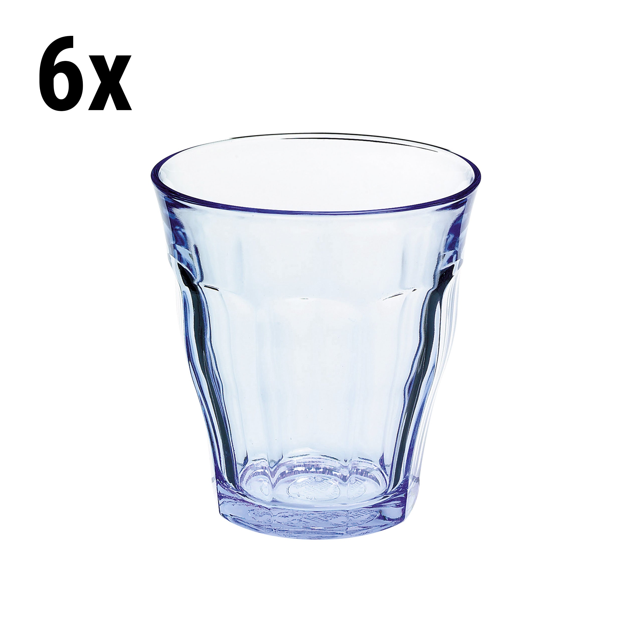 (6 stk.) Duralex All Purpose Drikkeglass - ISTANBUL - 220 ml - Blå-Transparent