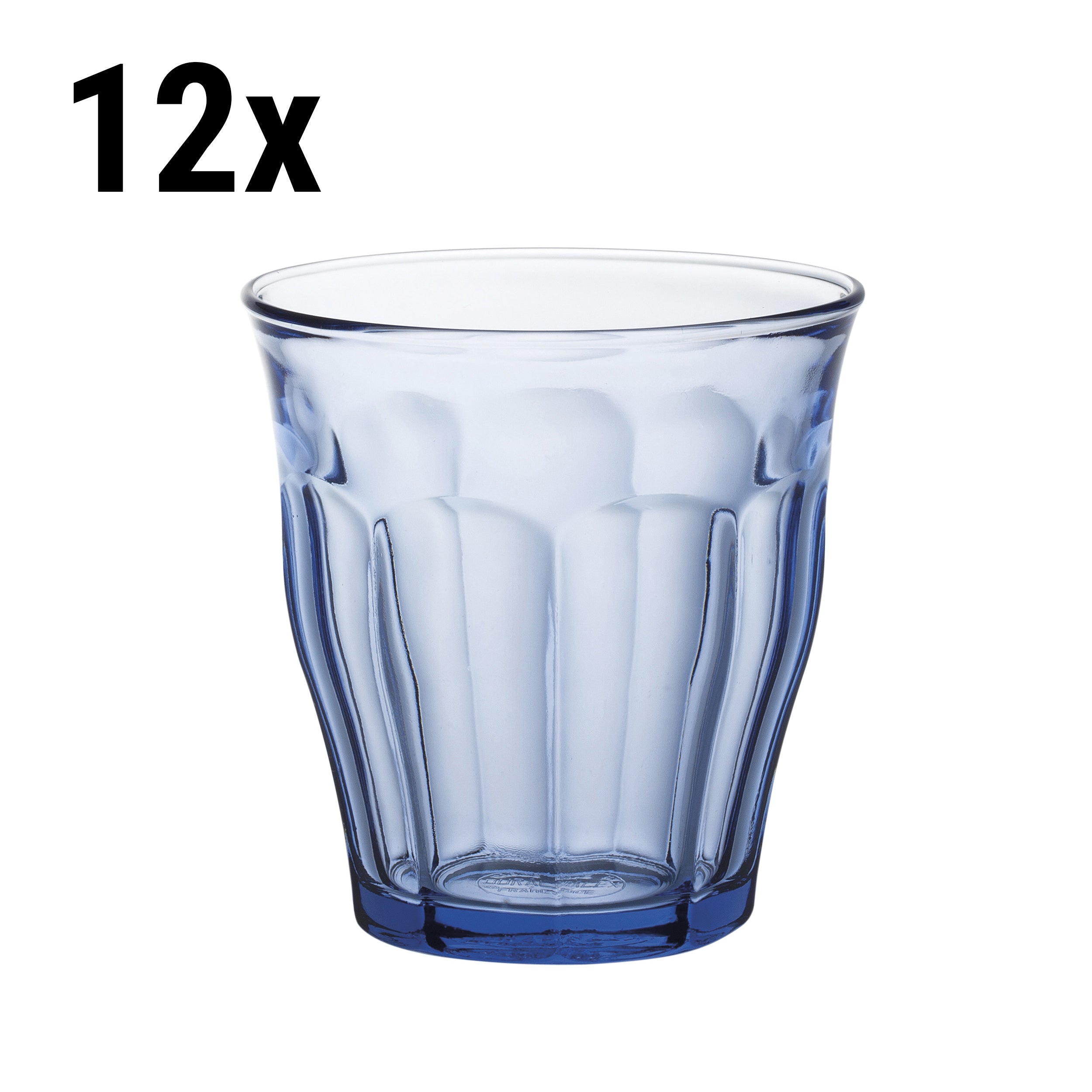(12 stk.) Duralex All Purpose Drikkeglass - ISTANBUL - 250 ml - Blå-Transparent