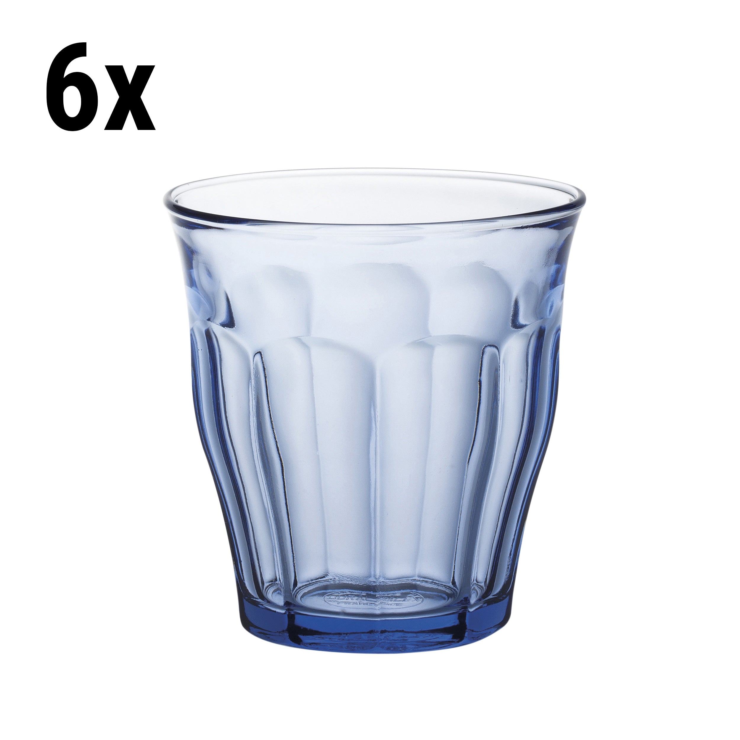 (6 stk.) Duralex All Purpose Drikkeglass - ISTANBUL - 250 ml - Blå-Transparent