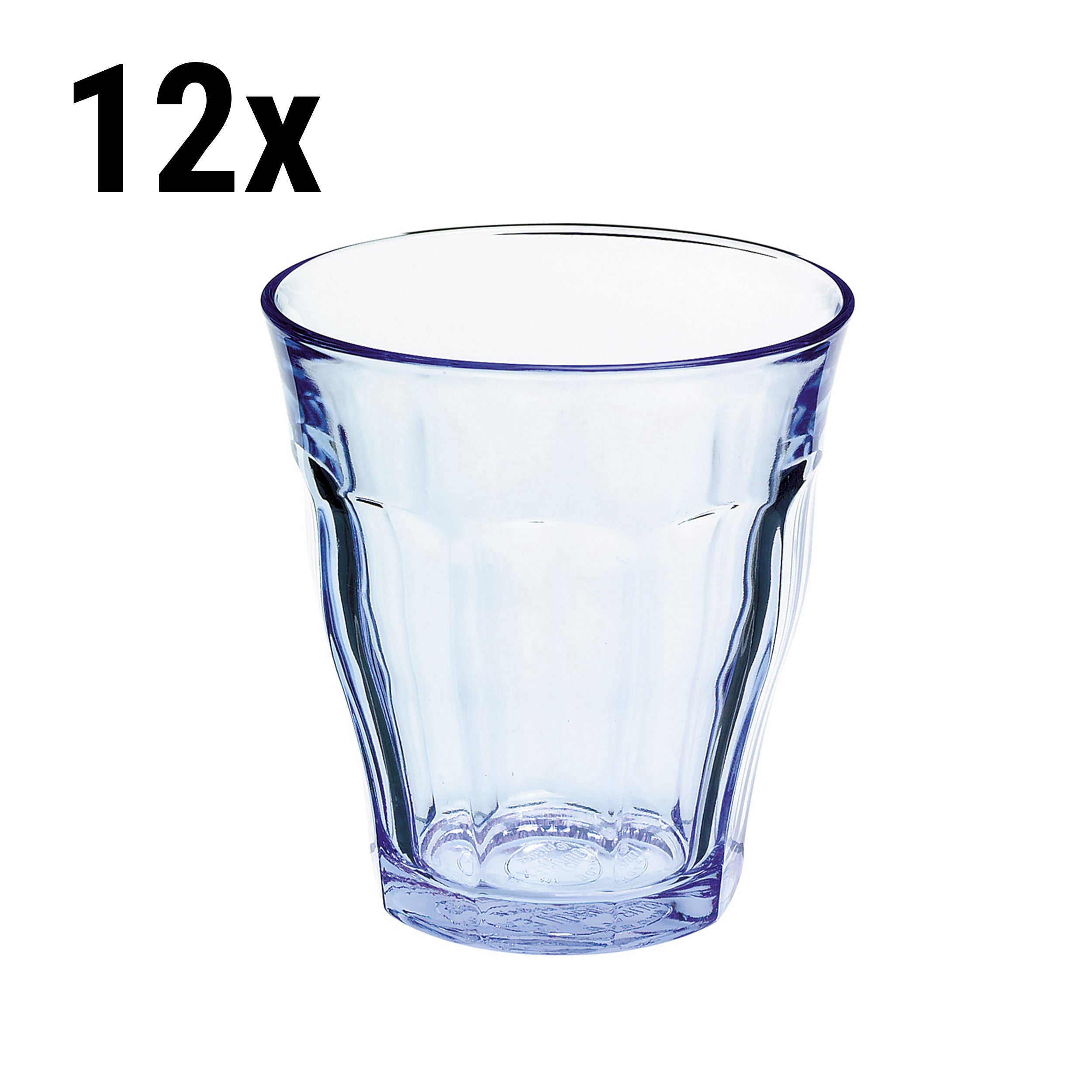 (12 stk.) Duralex All Purpose Drikkeglass - ISTANBUL - 310 ml - Blå-Transparent