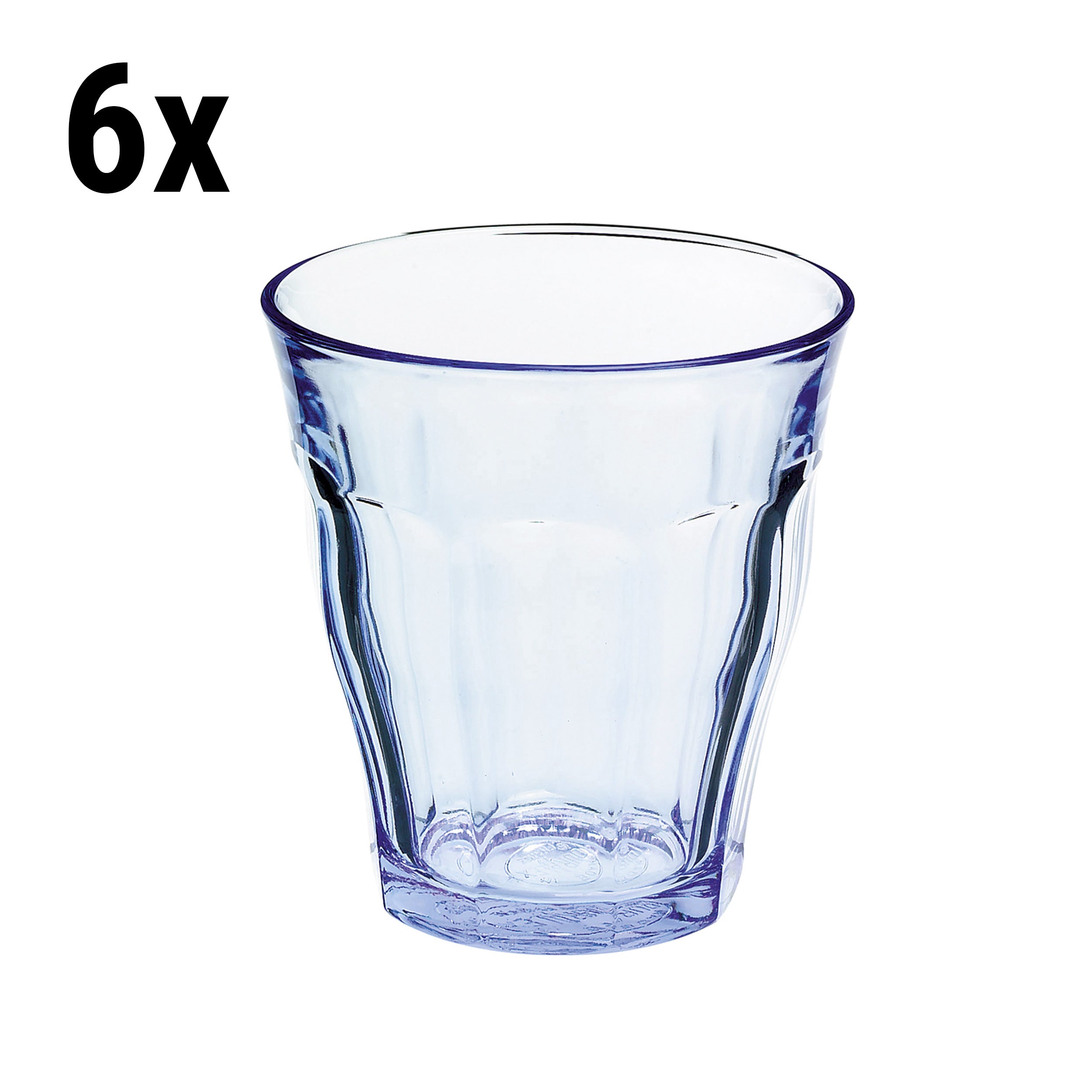 (6 stk.) Duralex All Purpose Drikkeglass - ISTANBUL - 310 ml - Blå-Transparent