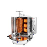 Gass Kebabgrill - med ROBAX®-glass - 6 brennere - 12,0 kW - maks. 60 kg - inkl. sprutskjermer (ROBAX®-glass), dører, oppsamlingskar, spyd, klemme, fleischtallerken og dönerspade