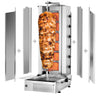 Gass Kebabgrill - 6 brennere - 19,5 kW - maks. 100 kg - inkl. 2 sprutskjermer og 2 dører