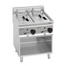 Elektrisk frityrkoker - 10+10 l - 18 kW - elektromekanisk styring - med tappekran - inkl. understell