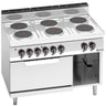 Komfyr elektrisk - Lorenzo 700 - 1200x714 mm - 15,6 kW - 6 plater - inkl. elektrisk ovn statisk - 7,5 kW