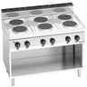 Komfyr elektrisk Lorenzo 700 - 1200x714 mm - 15,6 kW - 6 plater runde - åpent stativ