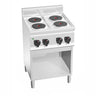 Komfyr elektrisk - Lorenzo 600 - 600x600 mm - 8,0 kW - 4 plater runde - åpent stativ
