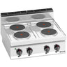 Komfyr elektrisk Lorenzo 700 - 800x714 mm - 10,4 kW - 4 plater