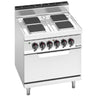 Komfyr elektrisk - Lorenzo 700 - 800x714 mm - 10,4 kW - 4 plater firkantede - inkl. elektrisk ovn statisk - 7,5 kW