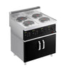 Komfyr elektrisk - Mario 700 - 800x700 mm - 12,8 kW - 4 plater runde - inkl. underskap med 2 dører
