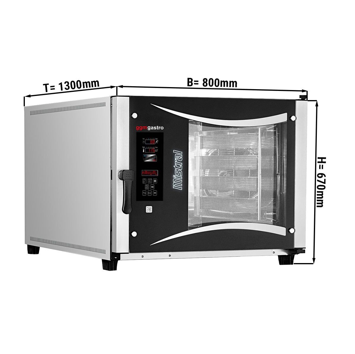 Bakeri elektrisk varmluftsovn - Digital - 5x EN 80x40