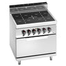 Keramisk komfyr - Lorenzo 700 - 800x714 mm - 20,30 kW - 4 kokesoner - inkl. elektrisk ovn statisk - 7,5 kW