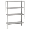 Hylle i rustfritt stål ECO 1,2 x 0,5 m - med 4 hyller (JUSTERBAR)