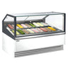 Iskremdisk THEO - 1 736 mm - ventilert kjøling - med LED-belysning - for 18x 5 l iskrembeholdere - hvit