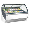 Iskremdisk NOLAN - 1 736 mm - ventilert kjøling - med LED-belysning - for 18x 5 l iskrembeholdere - hvit