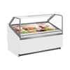Iskremdisk IVY - 1 606 mm - ventilert kjøling - med LED-belysning - for 16x 5 l iskrembeholdere - hvit