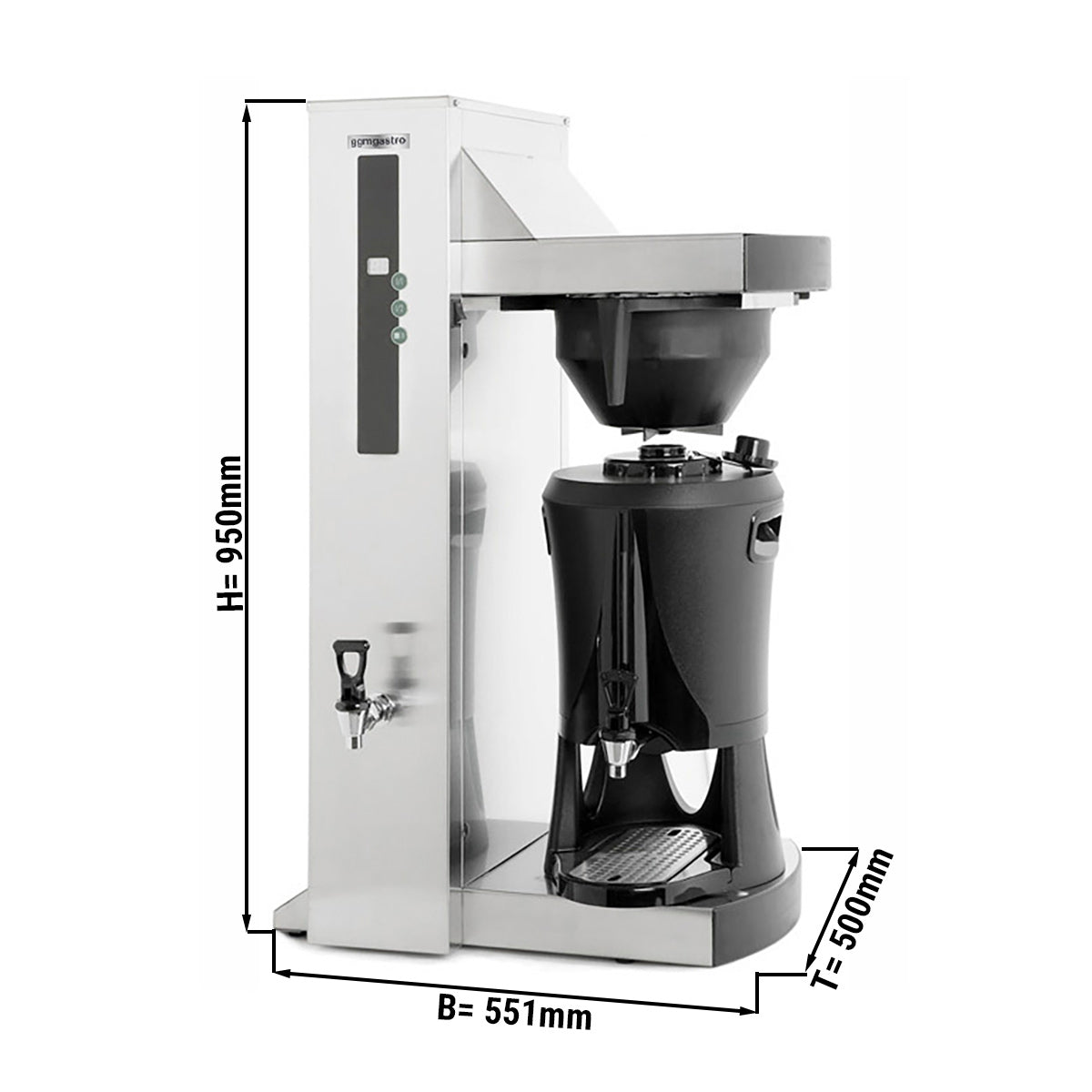 Filterkaffemaskin med varmtvannsdispenser - 5 liter