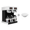 Filterkaffemaskin - 2x 1,8 liter - 4kW - inkl. 2 glasskanner og 4 varmeplater