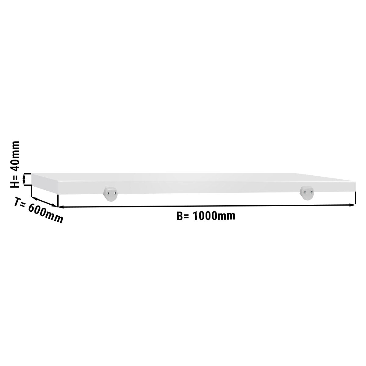 Skjærebrett for kjøttbehandlingsbord - 100 x 60 cm - hvit