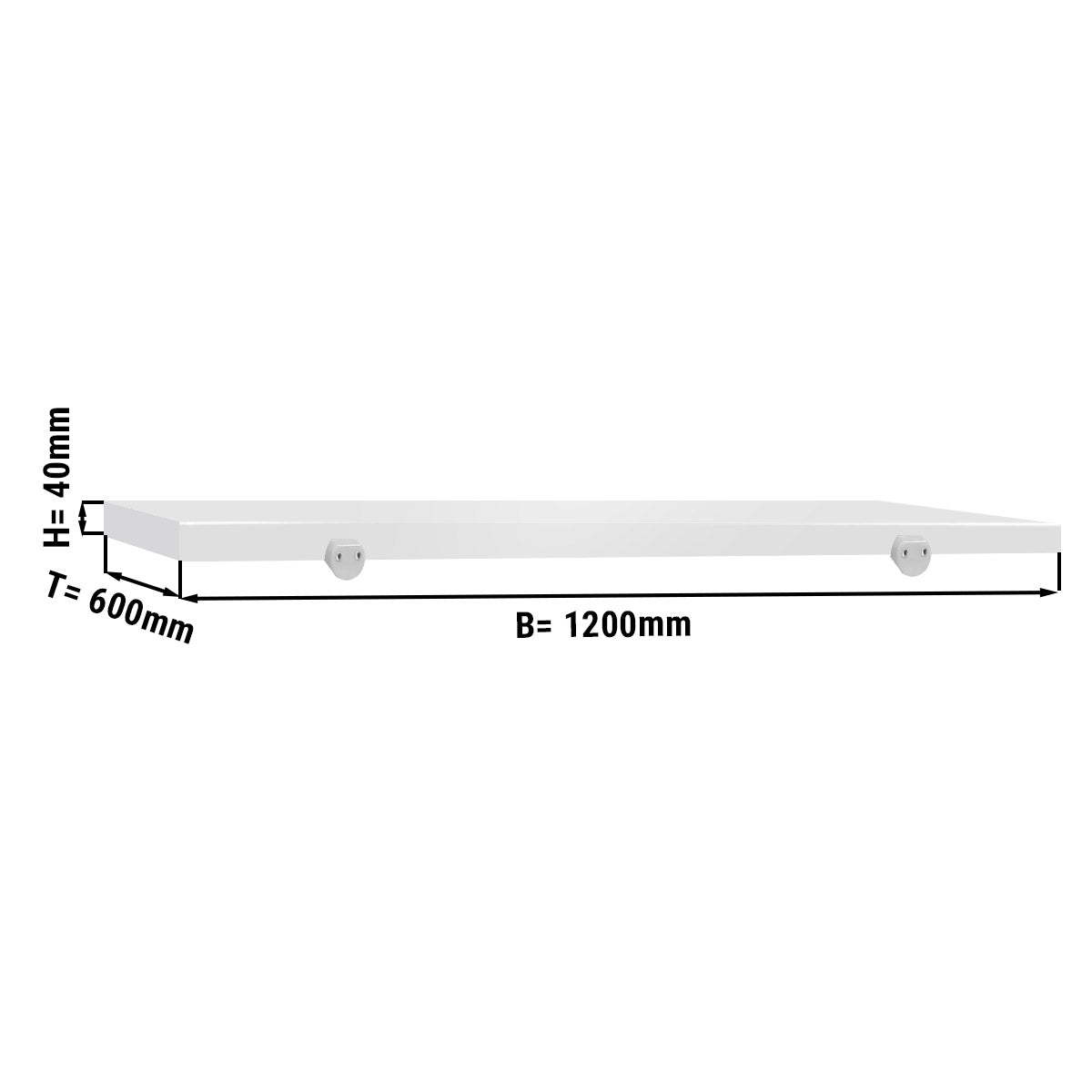 Skjærebrett for kjøttbehandlingsbord - 120 x 60 cm - hvit