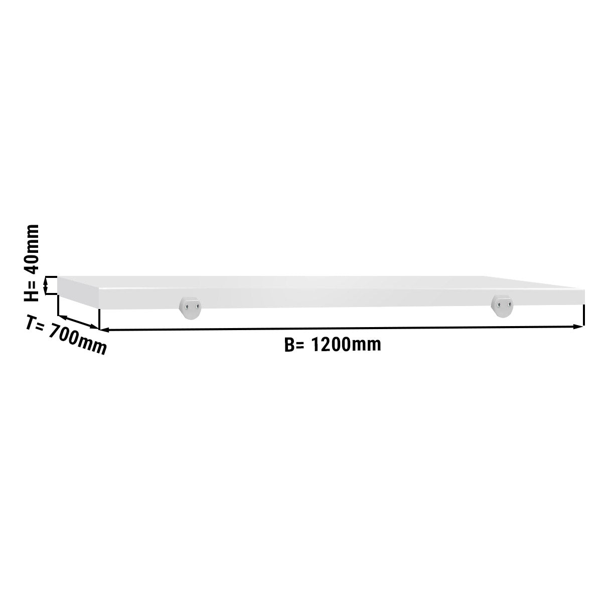 Skjærebrett for kjøttbehandlingsbord - 120 x 70 cm - hvit