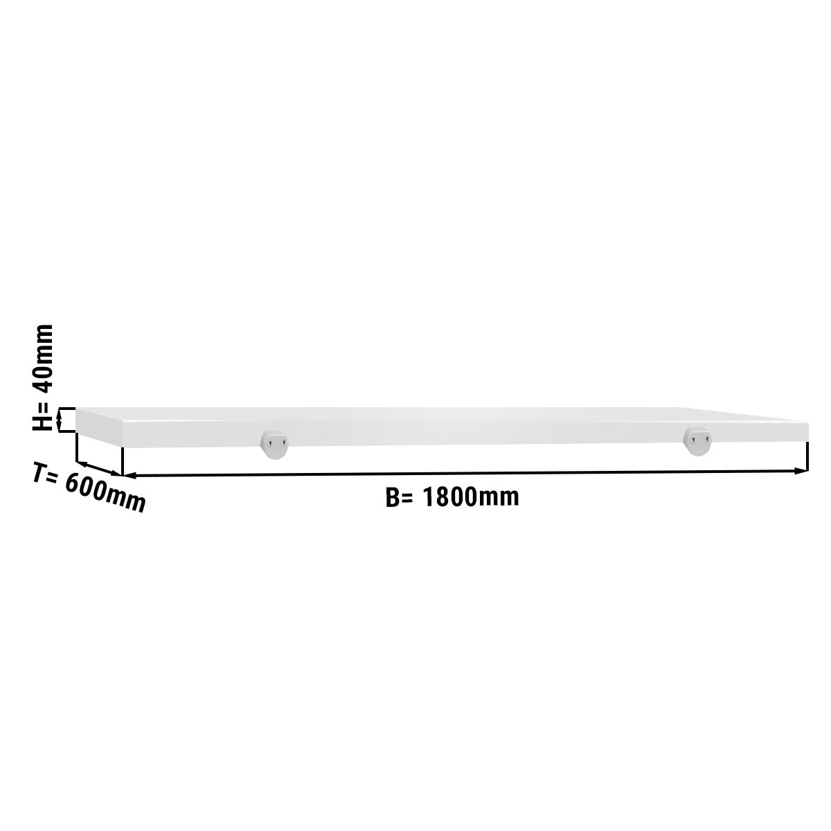 Skjærebrett for kjøttbehandlingsbord - 160 x 60 cm - hvit
