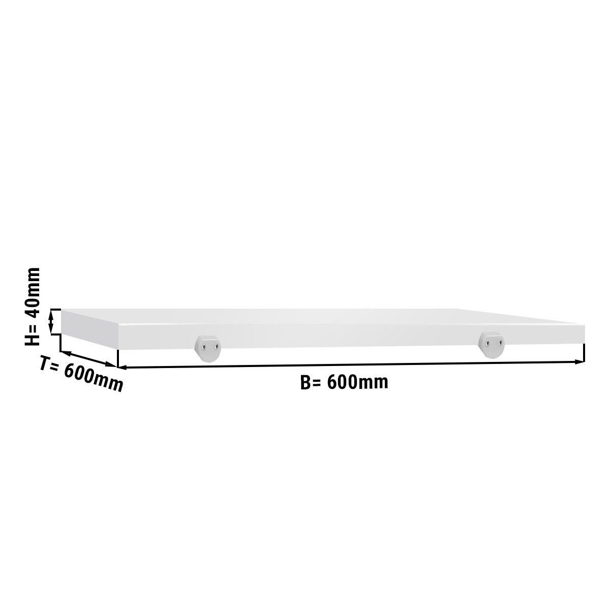Skjærebrett for kjøttbehandlingsbord - 60 x 60 cm - hvit