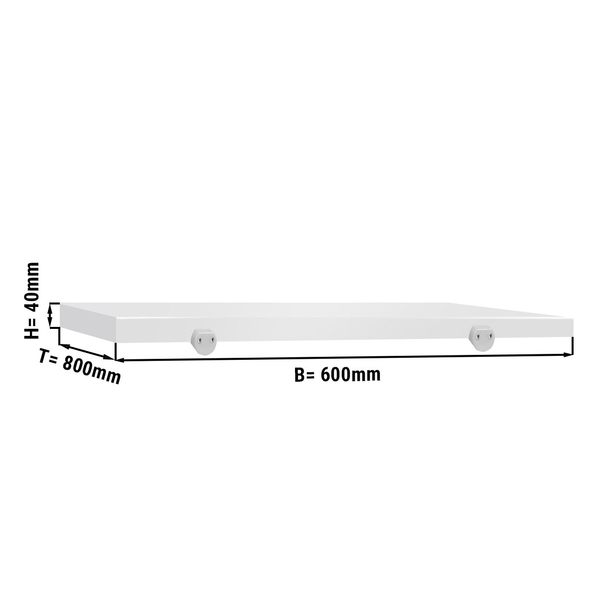 Skjærebrett for kjøttbehandlingsbord - 60 x 80 cm - hvit