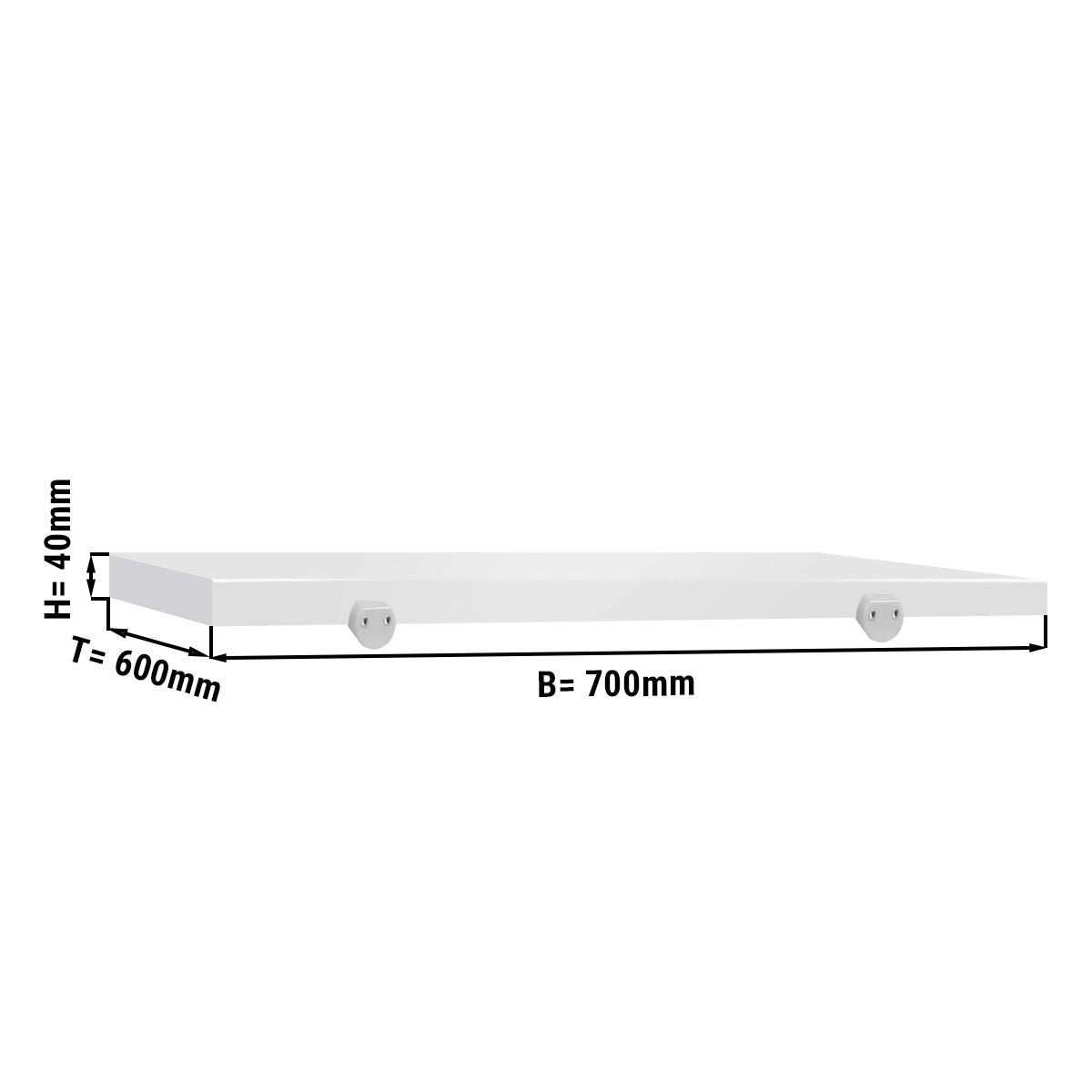 Skjærebrett for kjøttbehandlingsbord - 70 x 60 cm - hvit