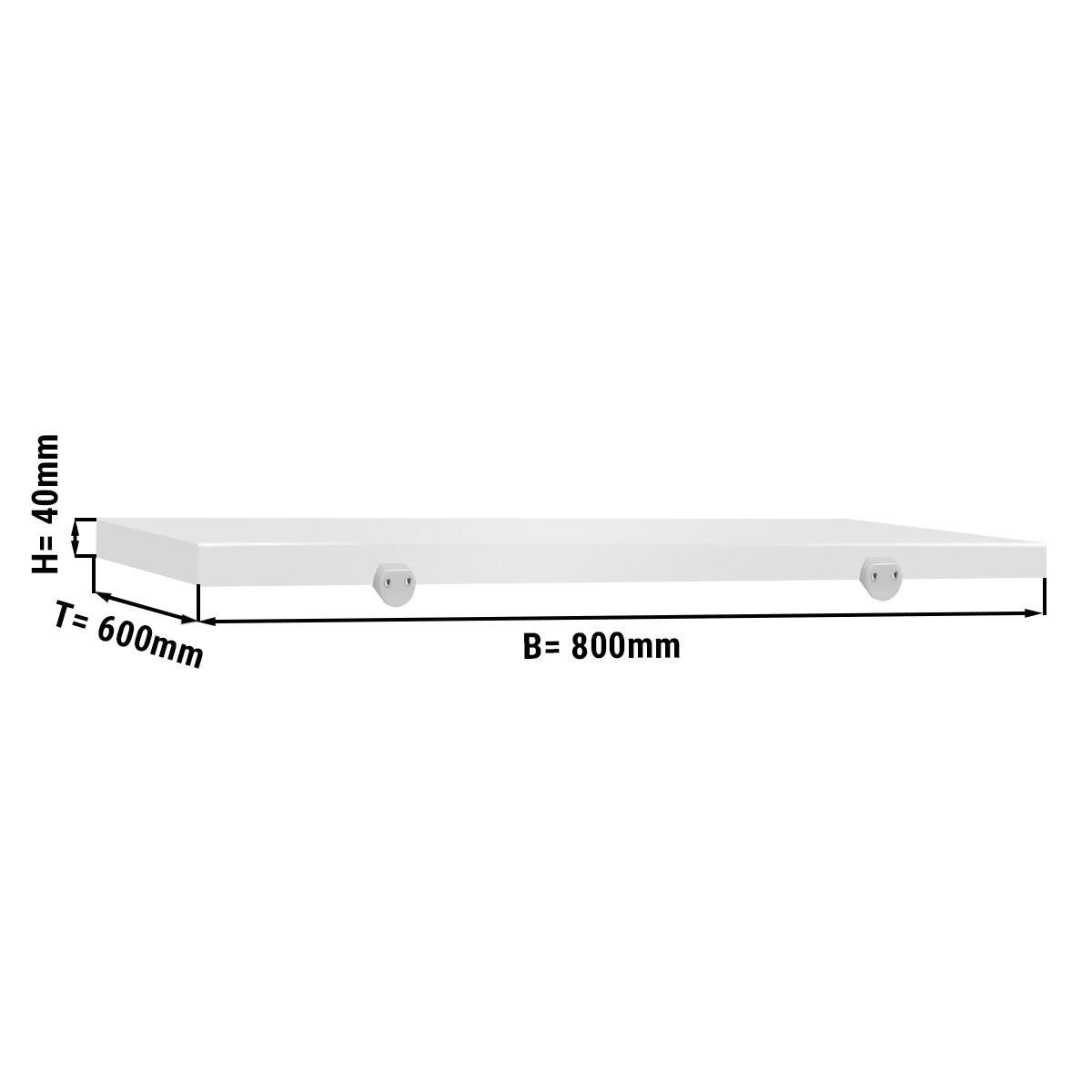 Skjærebrett for kjøttbehandlingsbord - 80 x 60 cm - hvit