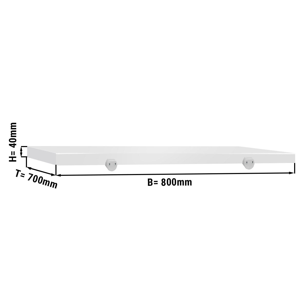 Skjærebrett for kjøttbehandlingsbord - 80 x 70 cm - hvit