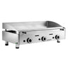 Gassgrillplate – med hardkrombelegg – 9,3 kW – glatt – stekeflate: 755 x 400 mm