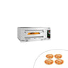 Gass pizzaovn - 1130x910 mm - 1x Ø 34 cm - 4 pizzaer/time - opptil 450 °C - manuell - inkl. abzugskamin, avluftsrør Ø 150 mm, naturgassdyser og propangassdyser