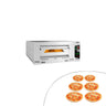 Gass pizzaovn - 1130x1260 mm - 6x Ø 34 cm (Dyp) - opptil 450 °C - manuell - inkl. abzugskamin og avløpsrør Ø 150 mm, naturgassdyser og propangassdyser