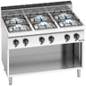 Gasskomfyr - Lorenzo 700 - 1200x714 mm - 33,5 kW - 6 bluss - åpent stativ