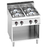 Gasskomfyr - Lorenzo 700 - 800x714 mm - 21,5 kW - 4 bluss - åpent stativ