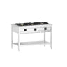 Gasskomfyr - Giuseppe 600 - 1300x600 mm - 25,5 kW - 3 bluss - åpent stativ med bunnplate og oppsamlingsskuff