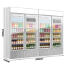 (2 stk.) Kjøleskap med glassdør - 2 400 mm - 2 400 l - med 4 glassdører & lyskasse & LED-belysning