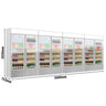 (4 stk.) Displaykjøler - 4 800 mm - 4 800 l - med 8 glassdører & lyskasse & LED-belysning - +1 °C til +10 °C